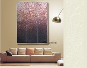 Pannelli di parete di vetro decorativi dipinti a mano per il fondo del sofà, tema del corallo rosso