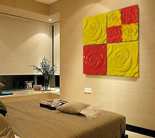 Rosa rossa/gialla del pannello di parete decorativo dell'unità di elaborazione 3D 600mm * 600mm